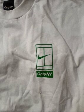 Nike White Short-Sleeve Tee with Green OnlyNY Graphic